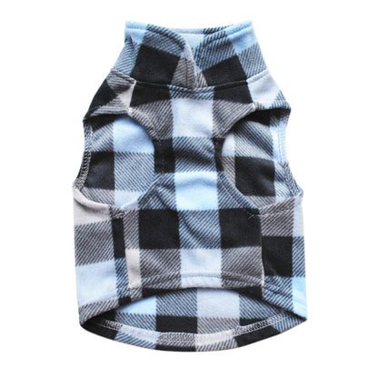 Warm Soft Plaid Fleece Vest for Dogs or Cats