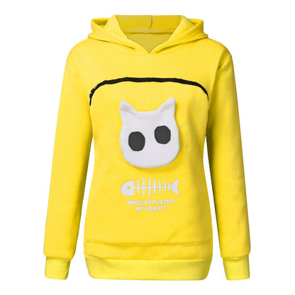 Hooman Size Hoodie With Cat Carrier Pocket