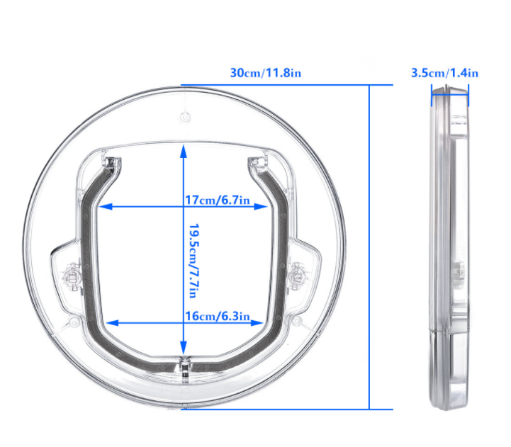 Round Transparent Flap Door For Cats and Small Dogs