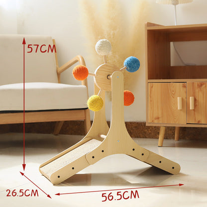 Natural Rope and Wood Ferris Wheel Cat Toy