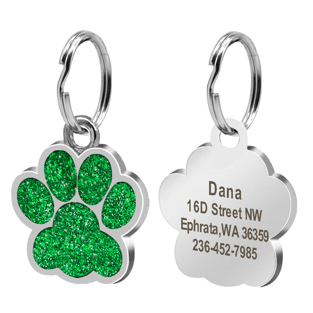 Pawprint Personalized Collar ID Tag for Dogs and Cats