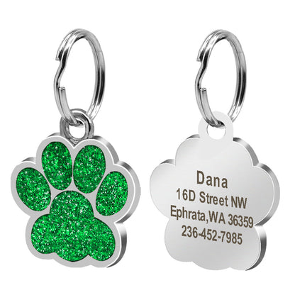 Pawprint Personalized Collar ID Tag for Dogs and Cats