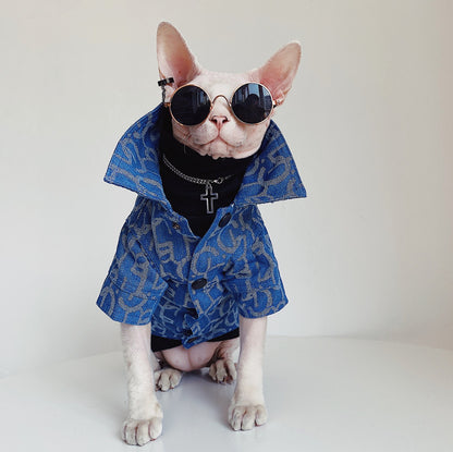 Bling and Denim Jacket Hairless Cat or Dogs