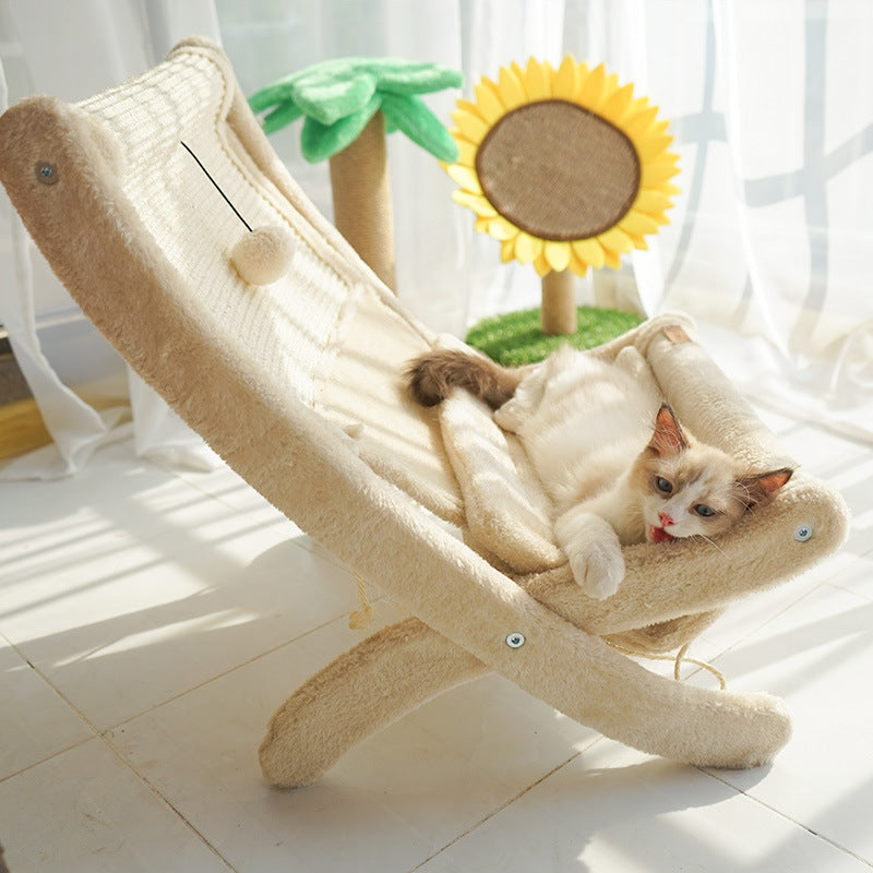 Feline Lounging and Sunbathing Beach Chair