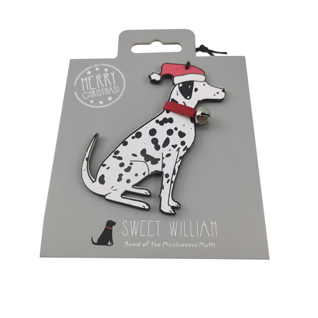 Wooden Dog Bell Christmas Ornament Pendant