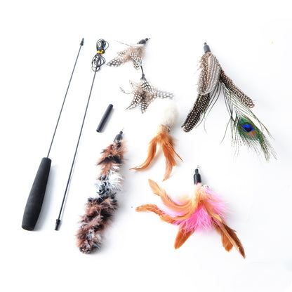 Fun Feather Pole Cat Teaser Toy Multi-Pack