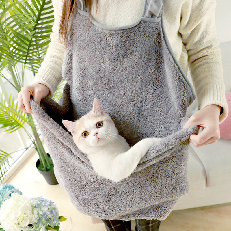 Plush Velvet Apron Style Cat or Small Dog Carrier