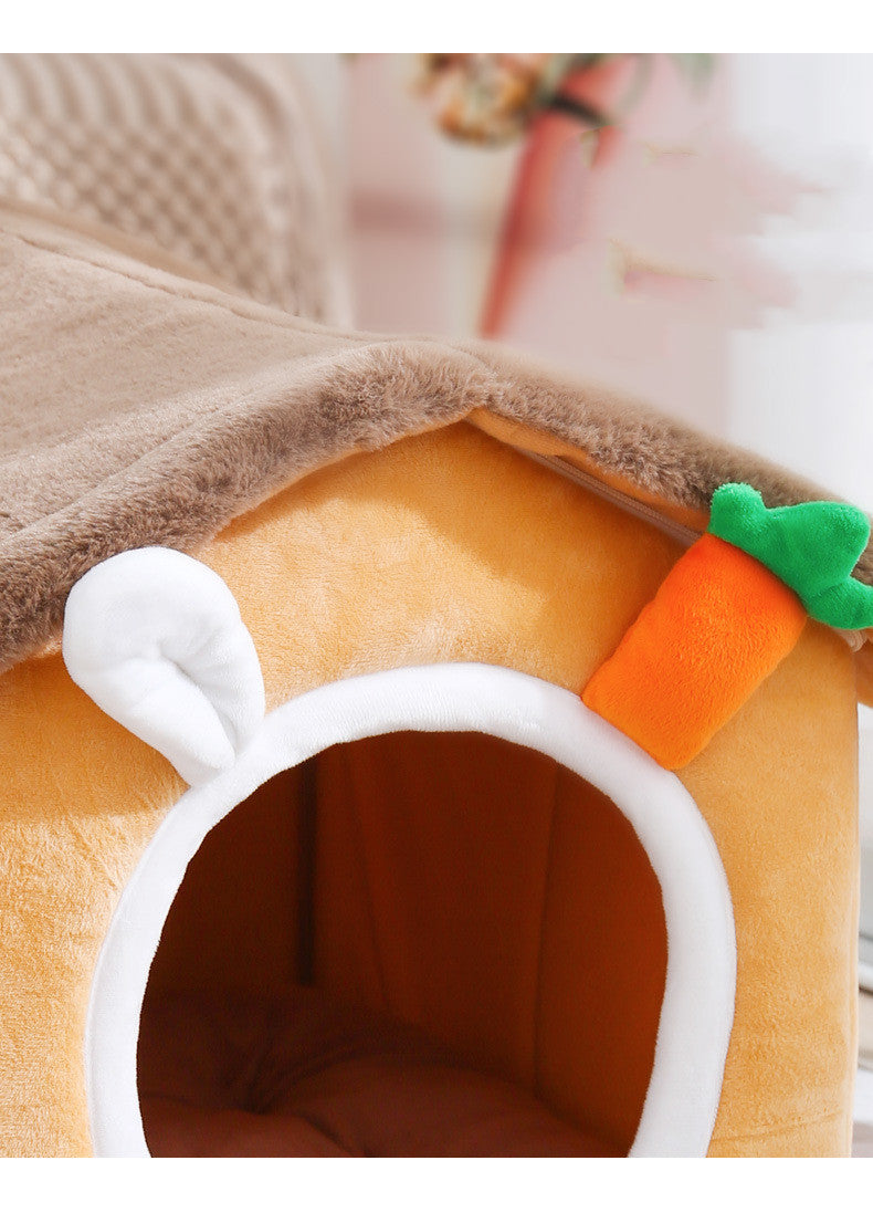 Plush Cute Nesting Villa Bed for Cats and Dogs