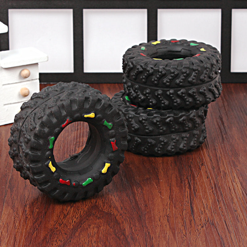 Squeaky Tire Chew Toy or Puppies and Small Dogs