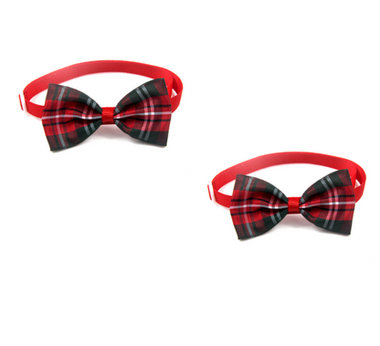 Fun Stylish Plaid Cats and Dogs Bow Ties