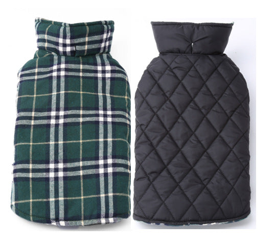 Tartan Style Reversible Water Resistant Dog Coat