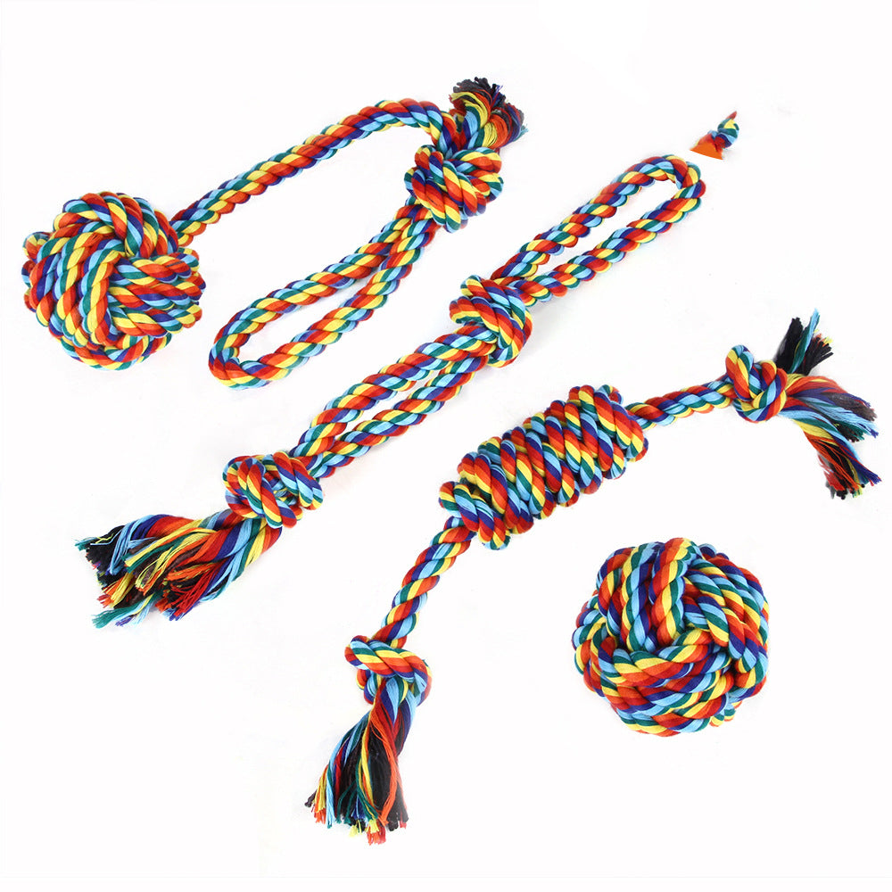 Cotton Knotted  Rope Chew Toy Sets for Dogs