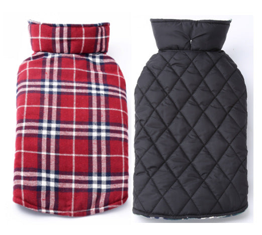 Tartan Style Reversible Water Resistant Dog Coat