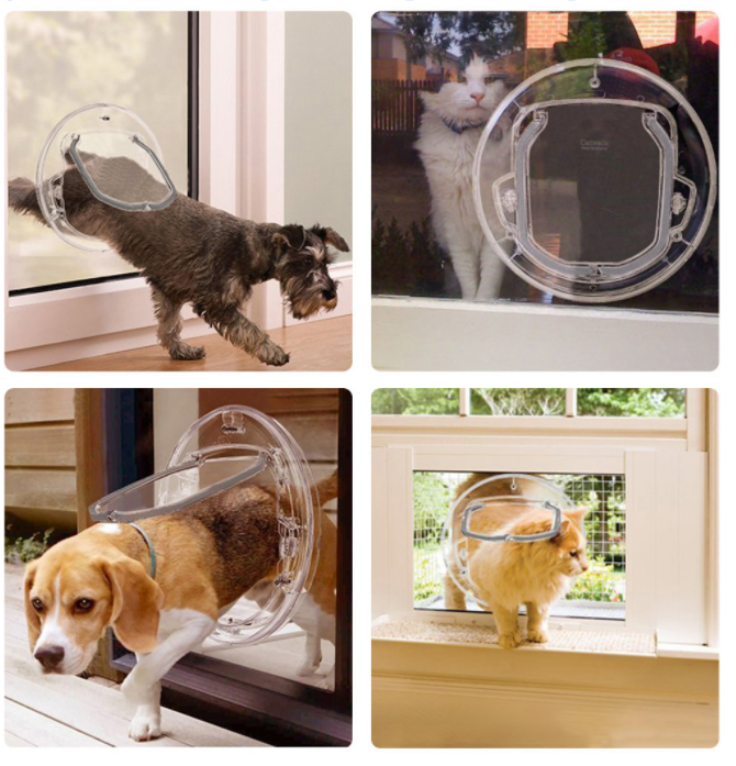 Round Transparent Flap Door For Cats and Small Dogs