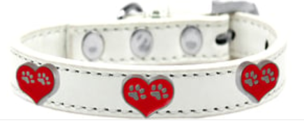 Heart with Paw Prints Fun Widget Pet Collar