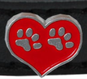 Heart with Paw Prints Fun Widget Pet Collar