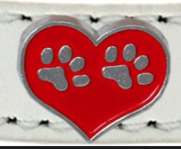 Heart with Paw Prints Fun Widget Pet Collar