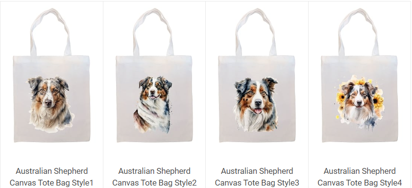 Special - Breed Specific Canvas Tote - example - Australian Shepherd