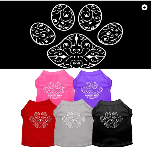 Henna Paw Print Shirts for Dogs and Cats