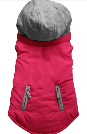 Hooded Warm Reversible Jacket for Dogs and Cats