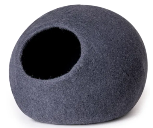 Molded Wool Felt Round Cave Bed for Cats and Kittens