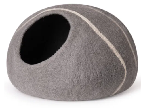 Molded Wool Felt Round Cave Bed for Cats and Kittens