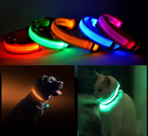 LED Safety Halo Style Collar for Dogs and Cats