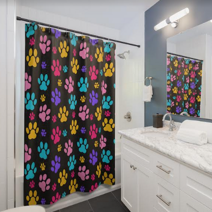 Cute Puppy Paw Print Shower Curtain for Hoomans