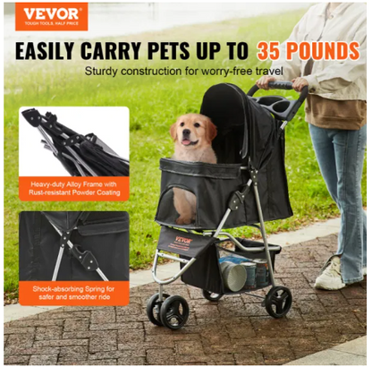 3 Wheel Stroller for Small Dogs and Cats