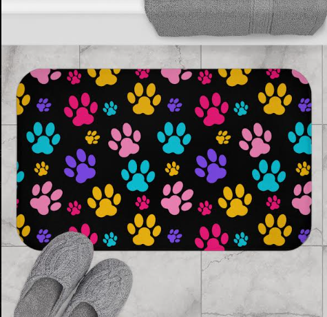 Precious Puppy Paw Print Bath Mat for Hoomans