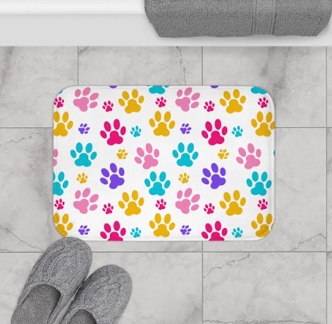 Precious Puppy Paw Print Bath Mat for Hoomans