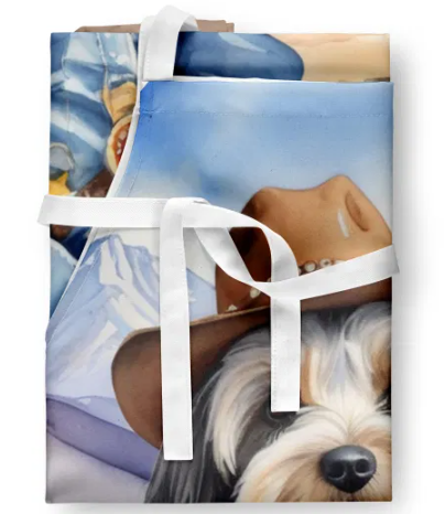 Tibetan Terrier - Welcome Cowboy Apron for Cooking, Baking and Crafts for Adult Women and Men - Unisex Large