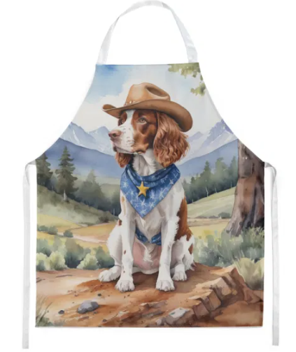 Welsh Springer Spaniel - Welcome Cowboy Apron for Cooking, Baking and Crafts for Adult Women and Men - Unisex Large