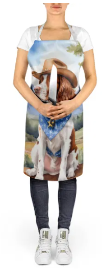 Welsh Springer Spaniel - Welcome Cowboy Apron for Cooking, Baking and Crafts for Adult Women and Men - Unisex Large