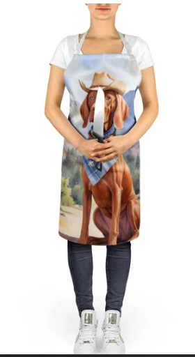 Vizsla - Welcome Cowboy Apron for Cooking, Baking and Crafts for Adult Women and Men - Unisex Large