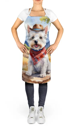 Westie - Welcome Cowboy Apron for Cooking, Baking and Crafts for Adult Women and Men - Unisex Large