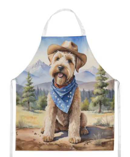 Wheaten Terrier - Welcome Cowboy Apron for Cooking, Baking and Crafts for Adult Women and Men - Unisex Large