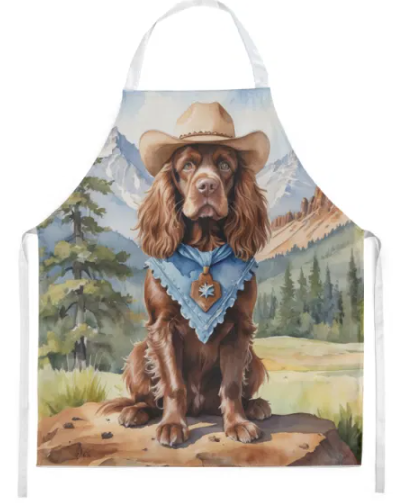 Sussex Spaniel - Cowboy Apron for Cooking, Baking and Crafts for Adult Women and Men - Unisex Large