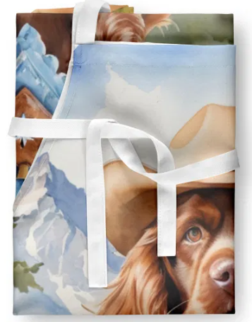 Sussex Spaniel - Cowboy Apron for Cooking, Baking and Crafts for Adult Women and Men - Unisex Large