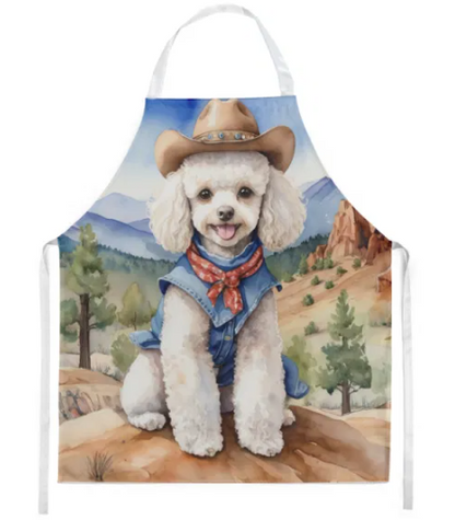 Poodle - Welcome Cowboy Apron for Cooking, Baking and Crafts for Adult Women and Men - Unisex Large