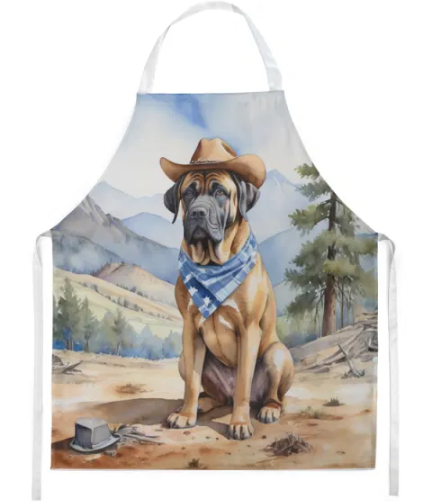 Poodle II - Welcome Cowboy Apron for Cooking, Baking and Crafts for Adult Women and Men - Unisex Large