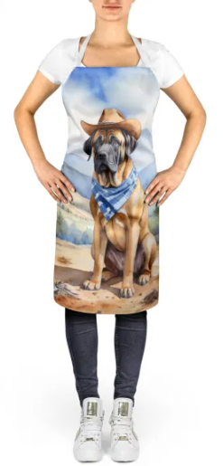 Poodle II - Welcome Cowboy Apron for Cooking, Baking and Crafts for Adult Women and Men - Unisex Large