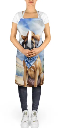 Poodle II - Welcome Cowboy Apron for Cooking, Baking and Crafts for Adult Women and Men - Unisex Large