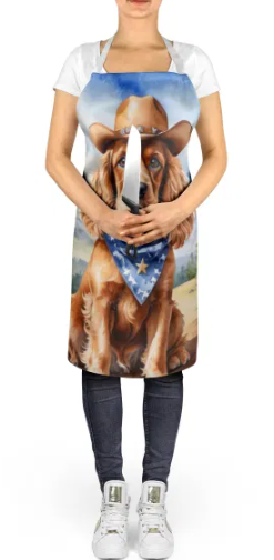 Cocker Spaniel - Welcome Cowboy Apron for Cooking, Baking and Crafts for Adult Women and Men - Unisex Large