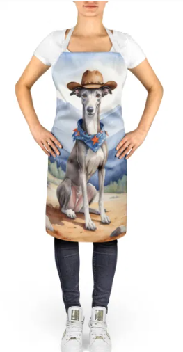 Greyhound - Welcome Cowboy Apron for Cooking, Baking and Crafts for Adult Women and Men - Unisex Large