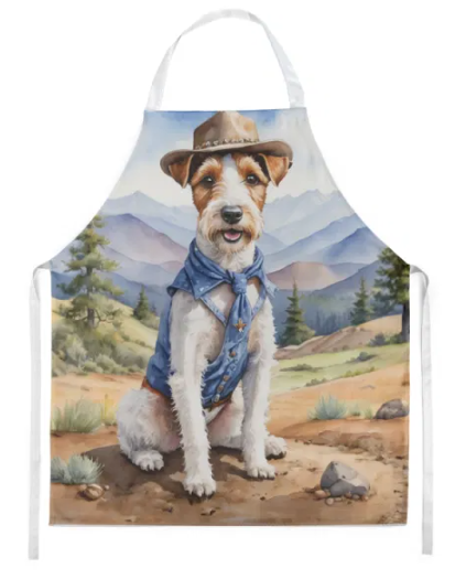 Fox Terrier - Welcome Cowboy Apron for Cooking, Baking and Crafts for Adult Women and Men - Unisex Large