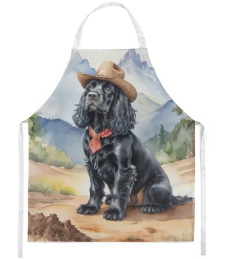 Cocker Spaniel - Welcome Cowboy Apron for Cooking, Baking and Crafts for Adult Women and Men - Unisex Large