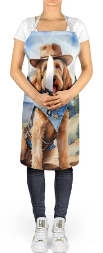 Otterhound - Welcome Cowboy Apron for Cooking, Baking and Crafts for Adult Women and Men - Unisex Large