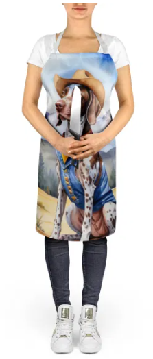 German Shorthaired Pointer - Welcome Cowboy Apron for Cooking, Baking and Crafts for Adult Women and Men - Unisex Large