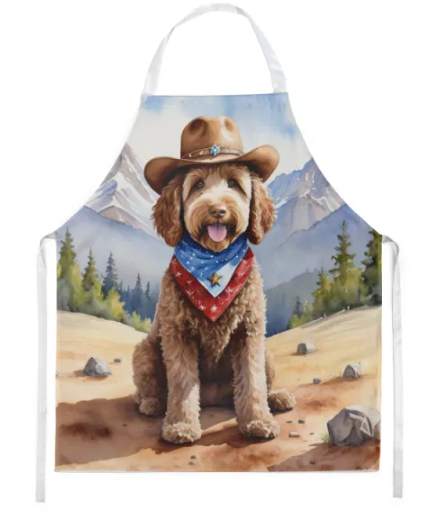 Labradoodle - Welcome Cowboy Apron for Cooking, Baking and Crafts for Adult Women and Men - Unisex Large